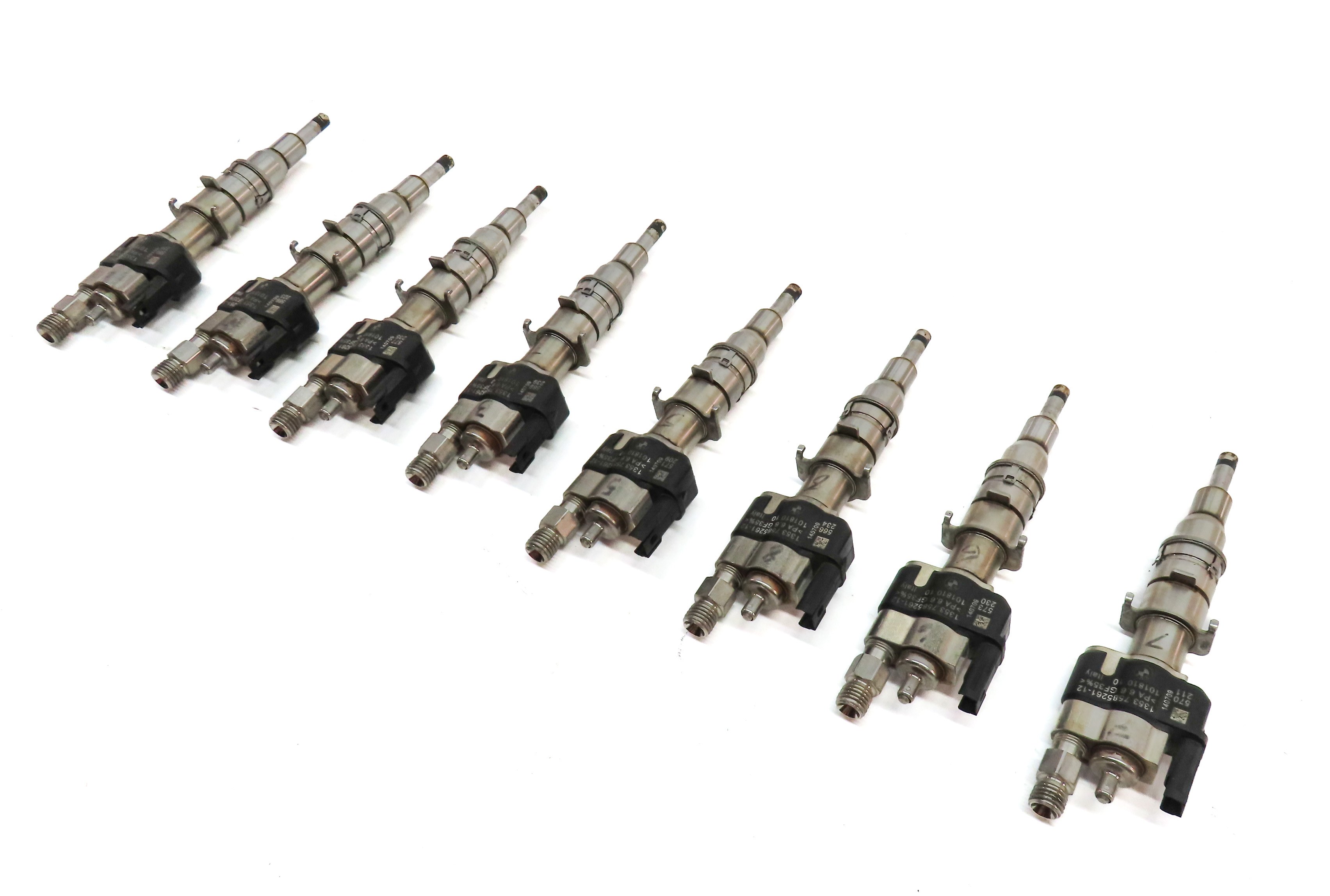 08-16 BMW 3 5 7 X5 X6 Z4 3.0L 4.4L N54 N63 FUEL INJECTOR SET/8 (ALL INDEX 12) — exact item pictured